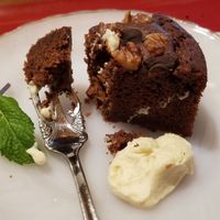 chocolate gateau cake with "cream" at Vegetable Cafe Sorafune in Kamakura