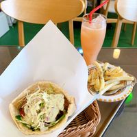 Falafel pita sandwich set  at Bisan in Kyoto