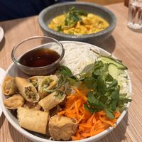 Crispy Tofu, and Vegetable Spring Rolls Vermicelli Salad Bowl  at HoiAn Corner Cafe in Brunswick