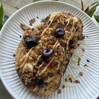 Peanut butter on toast   at OZ restaurant in Kuta