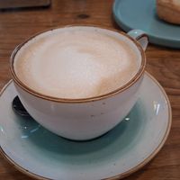 Coffee with oat milk at Lúcuma in Barcelona