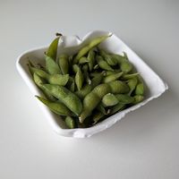 Salted edamame beans at Racky Sushi & Ramen in Sheffield