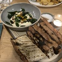 Indian hummus with charred bread  at The Grocer in Tauranga