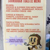 Toasties menu  at Grumpy & Runt in Cape Town