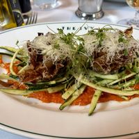 Pan-fried artichoke and courgette spaghetti   at The Ivy Belfast Brasserie  in Belfast