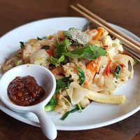 Pad Kee Mao. The sauce is outstanding. Ask for it with every order. at May Kaidee Chiang Mai in Chiang Mai