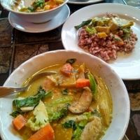 curries with black rice at May Kaidee Chiang Mai in Chiang Mai