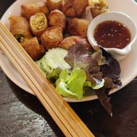Deep fried spring rolls at May Kaidee Chiang Mai in Chiang Mai