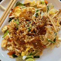 Pad Thai with peanut sauce (80 THB)  at May Kaidee Chiang Mai in Chiang Mai