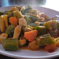 Eggplant and Vegetables at May Kaidee Chiang Mai in Chiang Mai