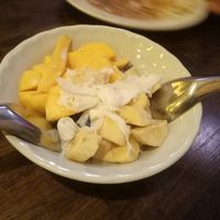 Mango banana and sticky rice at May Kaidee Chiang Mai in Chiang Mai