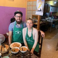 Enjoying all our food at May Kaidee's cooking school! at May Kaidee Chiang Mai in Chiang Mai