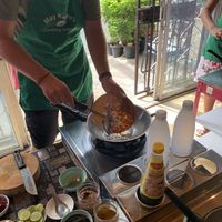 Cooking Class - working on Tom Yam paste at May Kaidee Chiang Mai in Chiang Mai