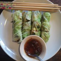 Fresh Cabbage rolls with great dipping sauce at May Kaidee Chiang Mai in Chiang Mai