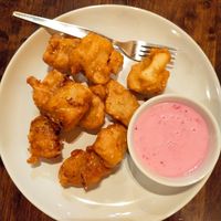 Fried banana in coconut dip at May Kaidee Chiang Mai in Chiang Mai