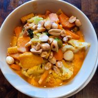 Massanam.curry .. I love it with big soft rice noodles at May Kaidee Chiang Mai in Chiang Mai