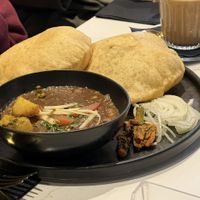 Sholay bhaturay   at Caraway Cafe - Finest Indian Vegan & Vegetarian Cuisine in Gerrards Cross