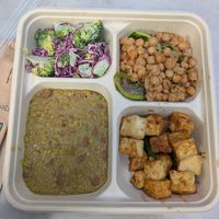 Tofu, chickpeas, dhal, and brocolli salad at Smith & Deli CBD in Melbourne