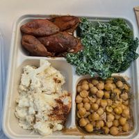 Sweet potato, kale, cauliflower, and chickpeas at Smith & Deli CBD in Melbourne