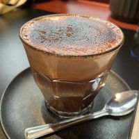 Soy Milk Hot chocolate $6- beautiful silky foam and a rich chocolate flavour that wasn’t too sweet. Glasses aren’t comforting though- all hot chocolates should come in a cosy m at Smith & Deli CBD in Melbourne