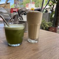 Peanut smoothie and green juice   at Granita in 
