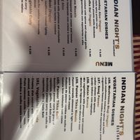Menu  at Indian Night's in Albufeira