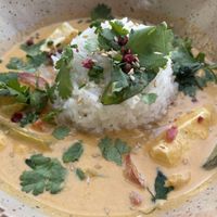 Vegan curry  at L'Ombu Bistro S.I 🌳🌴 in Catalunya