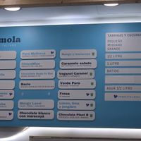 Menu at Cremola gelato Italiano in Palma