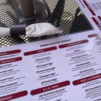 Vegan/gluten-free menu at The Bad Waitress in Minneapolis