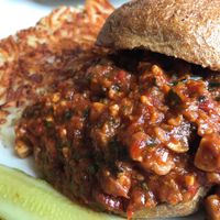 sloppy joes with a side of hash browns at The Bad Waitress in Minneapolis