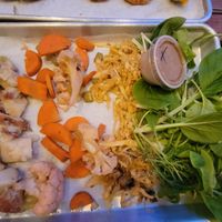 Half of the Vegan Plate. Potato salad, pickled veg, slaw, & side salad at Johnny Lime in St John