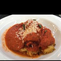 Spaghetti squash & ";beet"; balls at French Meadow Bakery & Cafe in St Paul