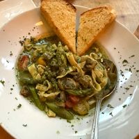 Fettuccini with pistachio pesto at Piattino in Portland
