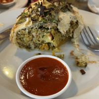 Roast vegetable roll with sage and onion filling - very nice!  at Pranah Cafe in Wellington