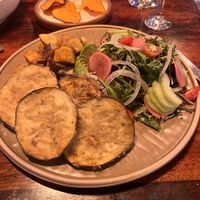 Vegan eggplant dish   at Inka Wasi Restaurant in Aguas Calientes