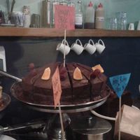 some decadent vegan cake from the cabinet at Midnight Espresso in Wellington