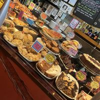 Clearly marked vegan options on counter  at Midnight Espresso in Wellington