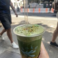 Apricot pistachio Matcha  at Koké in New York City
