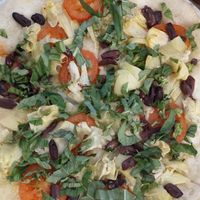 Vegan putanesca pizza GF crust at Picazzo's Healthy Italian Kitchen in Scottsdale