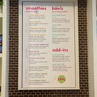 Menu at Chicago Raw - Huron St in Chicago