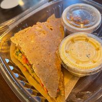 Mini Falafel sandwich, (good for those who like more garlicky meals)  at Chicago Raw - Huron St in Chicago