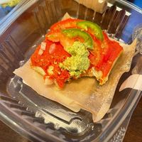 Mini pizza square, (consistency like a cheesecake but really good), (sorry I took a bite, it looked so good I forgot to take a pic before).   at Chicago Raw - Huron St in Chicago