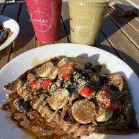 Loaded vegan waffles  at Local Juicery in Sedona