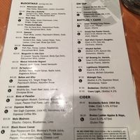 Cocktails and beer. Also have a wine menu. at Block Kitchen and Bar in Banff