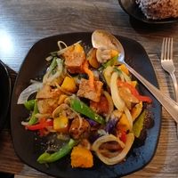 Pumpkin-Egg Plant-Tofu (P.E.T) at Vegan Glory in Los Angeles