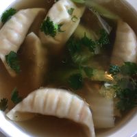 Dumpling soup at Vegan Glory in Los Angeles