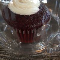 Red Velvet cupcake  at Vegan Glory in Los Angeles