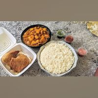 Mushroom curry, samosa and rice at Himalayan Curry & Grill in Lancaster