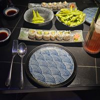 Edamame, vegan sushi at Edo Asia in Southampton