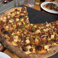 Pyrenees with the vegan option (vegan cheese and soyrizo)   at Fort George Brewery in Astoria